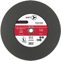Meule &agrave; tronçonner Power Abrasive A36R, 14" x 3/32", Arbre de 1", Type 1, 4400 Tr/min Maritime Industrial Rubber