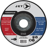 Meule &agrave; tronçonner PowerPlus A60T, 5" x 3/64", Arbre de 7/8", Type 27, 12 200 Tr/min Maritime Industrial Rubber