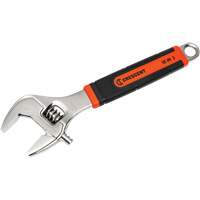 Adjustable Wrench, 12" L, 46 mm/3-1/5" Max Width, Chrome/Polished Maritime Industrial Rubber