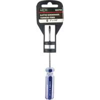Blue Transparent Striped Slotted Screwdriver, 1/8" Tip, Round, Plastic Handle Maritime Industrial Rubber