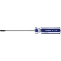 Blue Transparent Striped Slotted Screwdriver, 1/8" Tip, Round, Plastic Handle Maritime Industrial Rubber