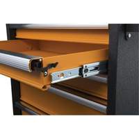 Armoire roulante pour outils s&eacute;rie GSX, 6 tiroirs, 36" la x 18-1/5" p x 37-2/5" h, Noir/Orange Maritime Industrial Rubber