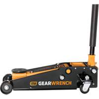 Heavy-Duty Floor Jack, 3 Ton(s) Capacity, 5-1/4" Lowered, 18-1/4" Raised, Manual Hydraulic Maritime Industrial Rubber