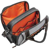 14" Tradesman Closed Top Tool Bag, Polyester, 32 Pockets, Black/Grey Maritime Industrial Rubber