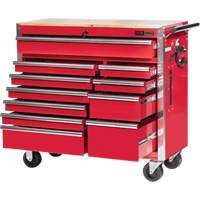 PRC4211 Pro Series Roller Cabinet, 11 Drawers, 42" W x 18" D x Red Maritime Industrial Rubber