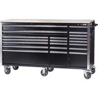 HDRC7220 HD Series Roller Cabinet, 20 Drawers, 72" W x 24" D x 42-3/10" H, Black Maritime Industrial Rubber