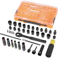Jeu complet de douilles &agrave; chocs ouvertes & basculantes KNECT, 39 Mcx, Chocs Maritime Industrial Rubber