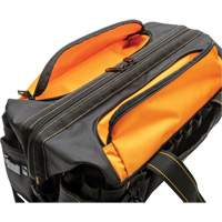 Professional 20" Tool Bag, Nylon, 33 Pockets, Black/Orange Maritime Industrial Rubber