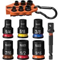 Jeu de douilles &agrave; chocs SAE pr&ecirc;t &agrave; emporter, 7 Mcx, Chocs, Prise de 3/8" Maritime Industrial Rubber