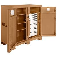 Model 112 Jobsite Cabinet with Padlock, Steel, 54.9 Cubic Feet, Tan Maritime Industrial Rubber