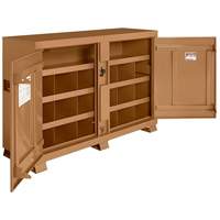 Model 129 Bin Storage Cabinet with Padlock, Steel, 48 Cubic Feet, Tan Maritime Industrial Rubber