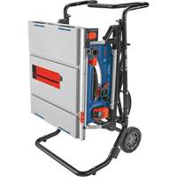 Scie &agrave; table de chantier avec support roulant Gravity-Rise, 120 V, 15 A, 3800 tr/min Maritime Industrial Rubber