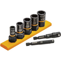 Jeu de douilles d'extraction m&eacute;trique Bolt Biter, 7 Mcx, Chocs, Prise de 1/4"/3/8" Maritime Industrial Rubber