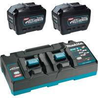 Ensemble de d&eacute;part XGT avec chargeur rapide &agrave; deux ports et deux batteries de 8?Ah, 40 V, Lithium-ion Maritime Industrial Rubber