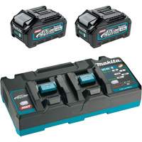 Ensemble de d&eacute;part XGT avec chargeur rapide &agrave; deux ports et deux batteries de 4?Ah, 40 V, Lithium-ion Maritime Industrial Rubber