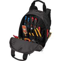 Phantom Collection 36-Pocket Tool Backpack, 11" L x 14-1/2" W, Black, Ballistic/Polyester Maritime Industrial Rubber