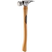 Titanium Smooth Face Hammer with Curved Hickory Handle, 14 oz., Wood Handle, 18" L Maritime Industrial Rubber