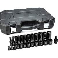 Jeu de douilles SAE &agrave; 6 pans, 25 Mcx, Chocs, Prise de 3/8", Profond Maritime Industrial Rubber