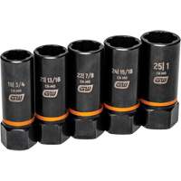 Jeu de douilles d'extraction Bolt Biter, 5 Mcx, Chocs, Prise de 1/2", Profond Maritime Industrial Rubber