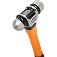 Marteau &agrave; panne ronde, Poids de la t&ecirc;te 24 oz, Face Ordinaire/Poli, Prise Fibre de verre Maritime Industrial Rubber