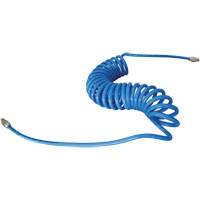 MAXAIR Coiled Hose, Air, 1/4" ID x 50' L, Polyurethane Maritime Industrial Rubber