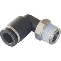 Adaptateur coude m&acirc;le NPT MAXFIT &agrave; raccord instantan&eacute; (push-to-connect), 3/8" x 1/2" dia., Polym&egrave;re PBT Maritime Industrial Rubber