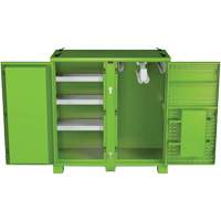 Armoire ventil&eacute;e pour le rangement d'&eacute;PI sur place, Acier, Vert lime haute visibilit&eacute; Maritime Industrial Rubber