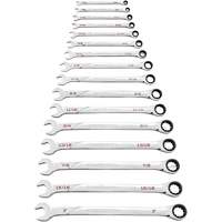 120XP Universal Spline XL SAE Wrench Set, Ratcheting Combination, 16 Pieces, Imperial Maritime Industrial Rubber