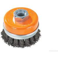 Brosse boisseau &agrave; fils nou&eacute;s avec anneau, 4" dia. x 5/8"-11 arbre Maritime Industrial Rubber