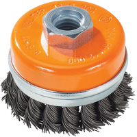 Brosse boisseau &agrave; fils nou&eacute;s avec anneau, 3" dia. x 5/8"-11 arbre Maritime Industrial Rubber