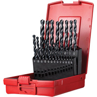 Jobber Length Drill Bit Set, 21 Pieces, High Speed Steel Maritime Industrial Rubber