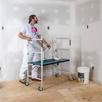 Mobile Work Scaffolding - Mini Scaffoldings, Aluminum Frame, 42" D x 48-1/2" H Maritime Industrial Rubber