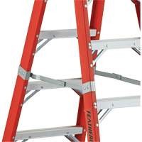 6600 AA Series Industrial Extra Heavy-Duty 2-Way Stepladders, Fibreglass, 375 lbs. Capacity, 4' Maritime Industrial Rubber