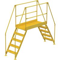 Crossover Ladder, 115-1/2" Overall Span, 50" H x 60" D, 24" Step Width Maritime Industrial Rubber