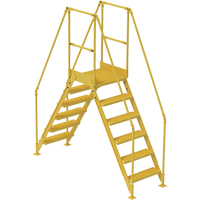 Crossover Ladder, 92" Overall Span, 60" H x 24" D, 24" Step Width Maritime Industrial Rubber