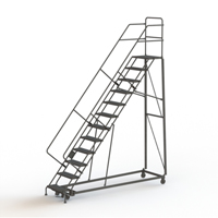 Heavy Duty Safety Slope Ladder, 12 Steps, Perforated, 50° Incline, 120" High Maritime Industrial Rubber
