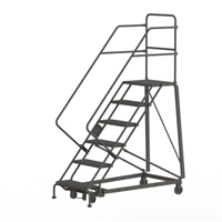 Heavy Duty Safety Slope Ladder, 6 Steps, Serrated, 50° Incline, 60" High Maritime Industrial Rubber