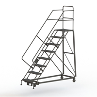 Heavy Duty Safety Slope Ladder, 8 Steps, Serrated, 50° Incline, 80" High Maritime Industrial Rubber