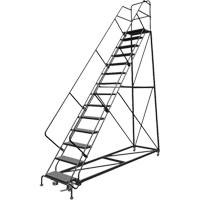 &eacute;chelles en angle de s&eacute;curit&eacute;, 14 marches, Perfor&eacute;, Inclinaison 50°, Hauteur 140" Maritime Industrial Rubber