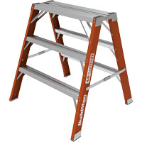 Buildman Step-up Workbench, 3' H x 34.75" W x 33.25" D, 300 lbs. Capacity, Fibreglass Maritime Industrial Rubber