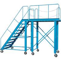 Snow Ladder, Steel, 10 Steps, 99" H, 85-1/2" D, 48" Step, Serrated Maritime Industrial Rubber