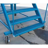 Snow Ladder, Steel, 10 Steps, 99" H, 85-1/2" D, 48" Step, Serrated Maritime Industrial Rubber