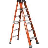 Step Ladder, 6', Fibreglass, 375 lbs. Capacity, Type 1AA Maritime Industrial Rubber