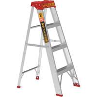 Step Ladder, 4', Aluminum, 200 lbs. Capacity, Type 3 Maritime Industrial Rubber