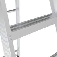 Step Ladder, 10', Aluminum, 225 lbs. Capacity, Type 2 Maritime Industrial Rubber