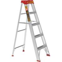 Step Ladder, 5', Aluminum, 200 lbs. Capacity, Type 3 Maritime Industrial Rubber