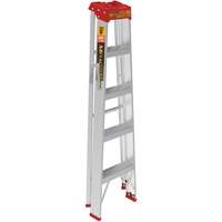 Step Ladder, 5', Aluminum, 200 lbs. Capacity, Type 3 Maritime Industrial Rubber