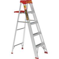 Step Ladder with Paint Tray, 5', Aluminum, 200 lbs. Capacity, Type 3 Maritime Industrial Rubber