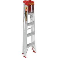 Step Ladder with Paint Tray, 5', Aluminum, 200 lbs. Capacity, Type 3 Maritime Industrial Rubber