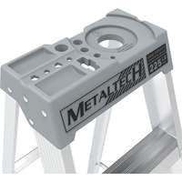 Step Ladder with Paint Tray, 10', Aluminum, 225 lbs. Capacity, Type 2 Maritime Industrial Rubber